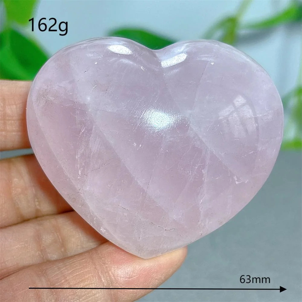 Rose Quartz Heart Crystal Natural Stone Quartz Stone Minerals Home Decoration Reiki Craft Gifts Energy Healing Luck Love