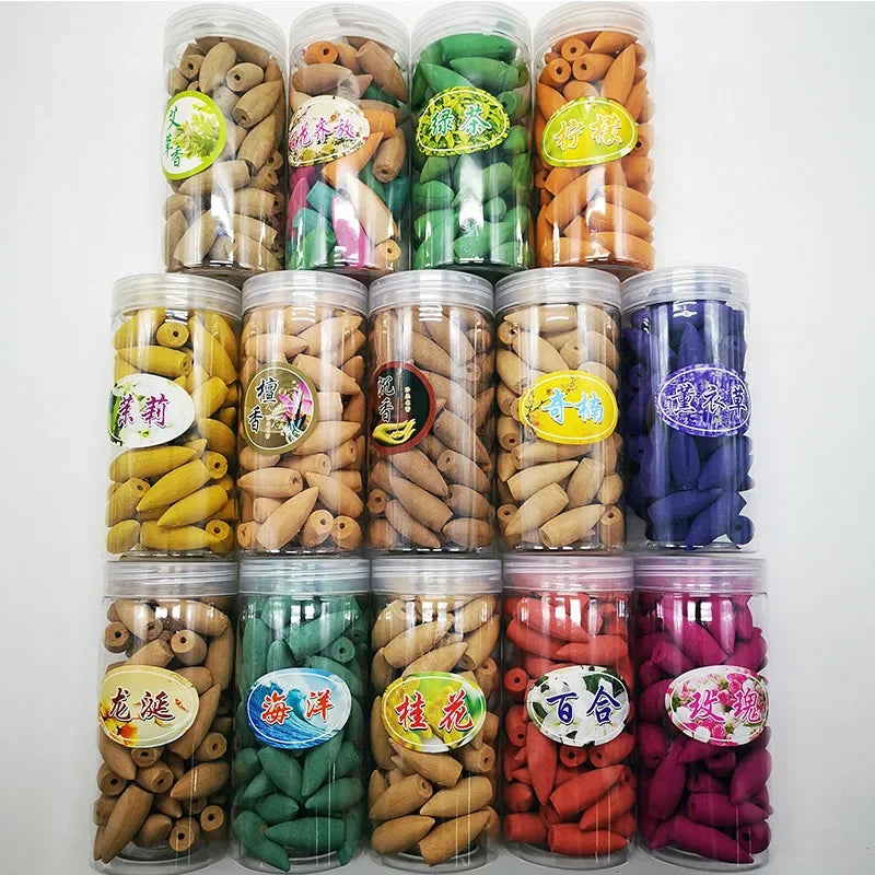 1Box About 55Pcs Bigger Backflow Incense Cones With Plastic Box