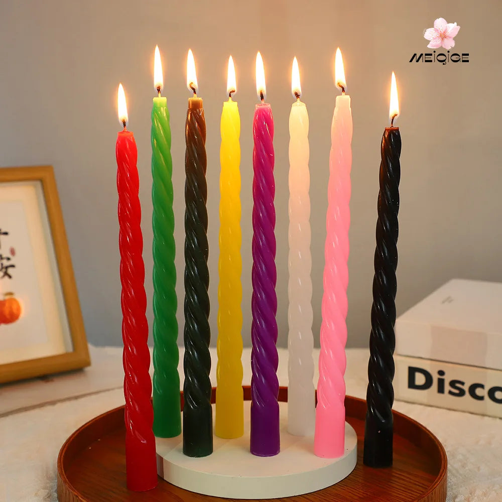 4pcs20cm Long Stick Blessing Candle Natural Beeswax Smokeless Long-Lasting for Home Ritual
