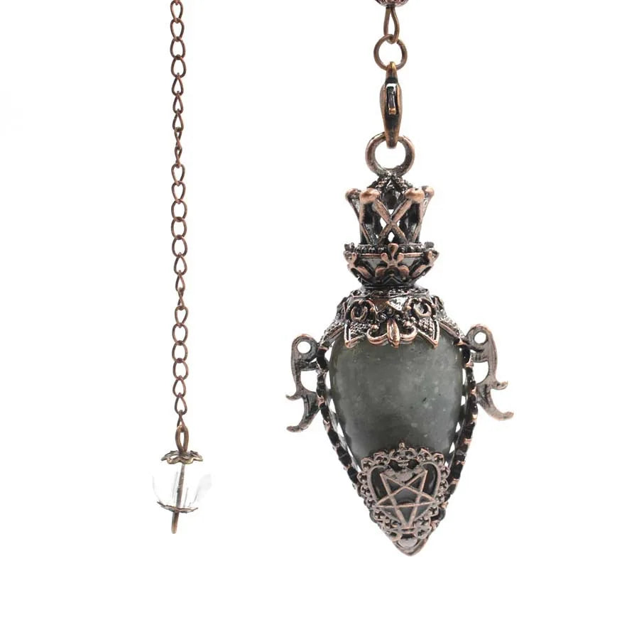Big Natural Stone Pendant Crystal Pendulums Divination Black Obsidian Amethysts Lapis Pink Quartz  Reiki Spiritual Pendulo X210
