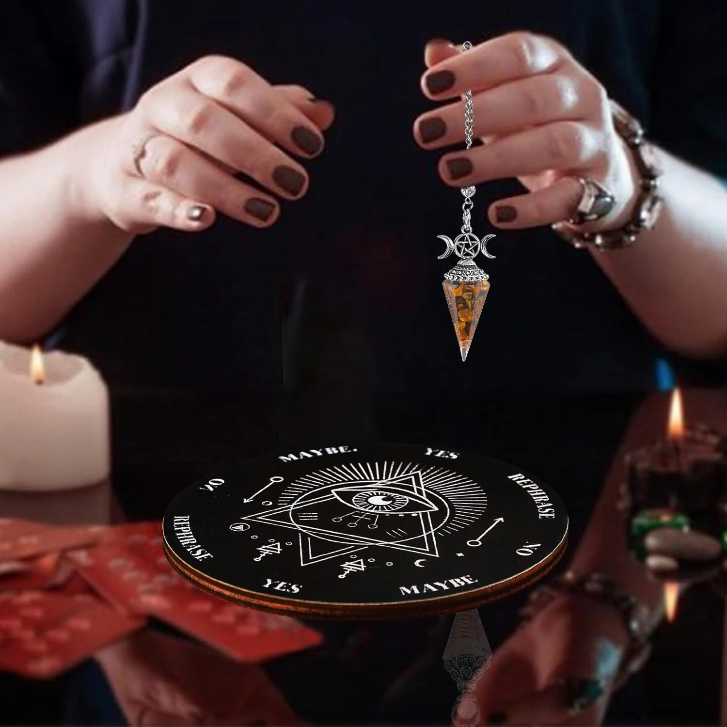 2pcs Spiritual Pendulum Divination Set Spiritual Pendulum+Divination Disk Spiritual Healing/Decision Divination Tool