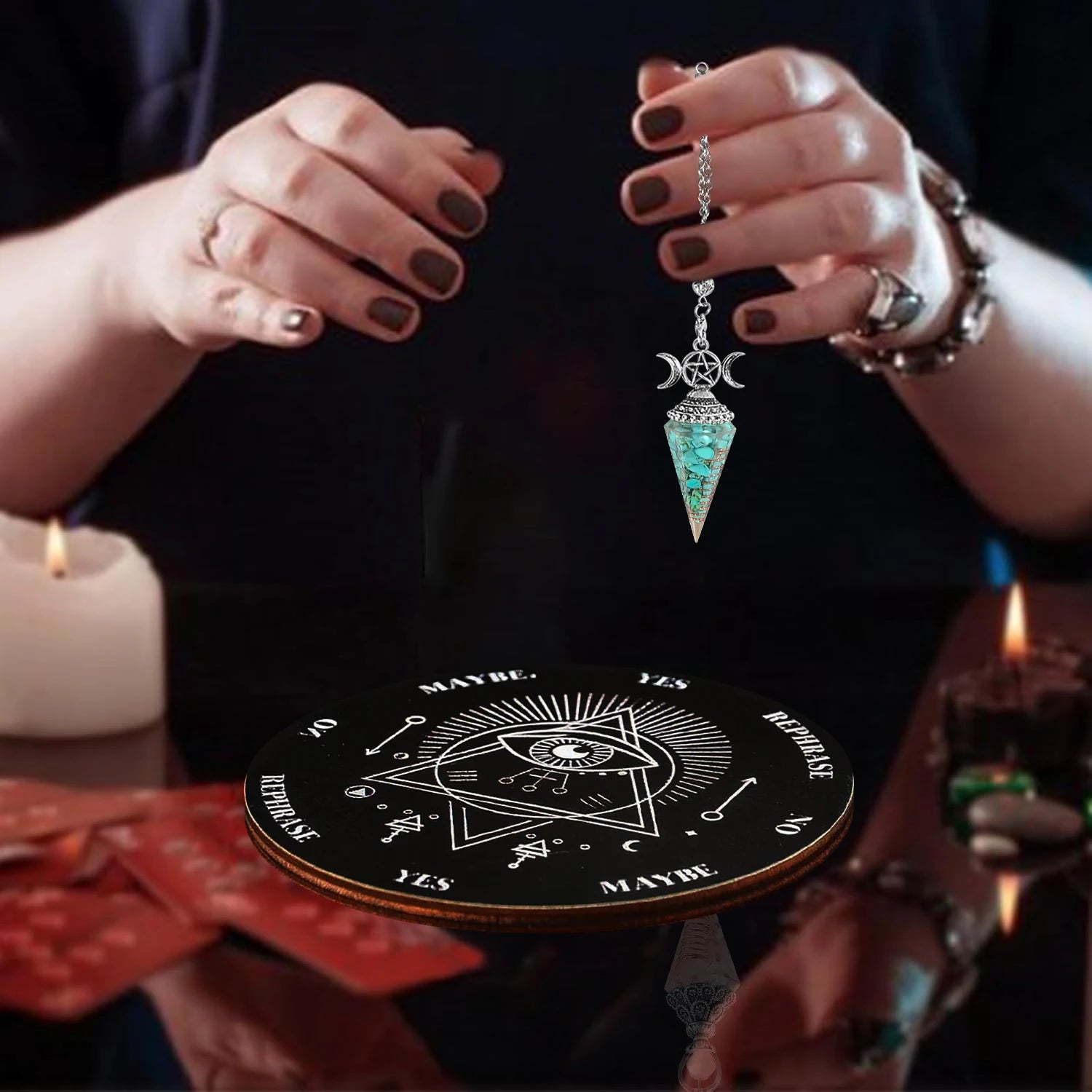 2pcs Spiritual Pendulum Divination Set Spiritual Pendulum+Divination Disk Spiritual Healing/Decision Divination Tool