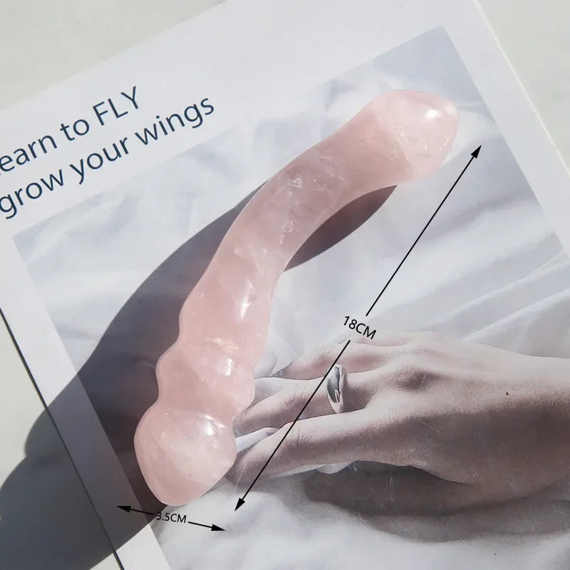 Massage Stick Natural Rose Quartz Yoni Wands Good Quality Pink Crystal Massage Wood Stone Ornament Gemstone Crafts Pleasure Wand