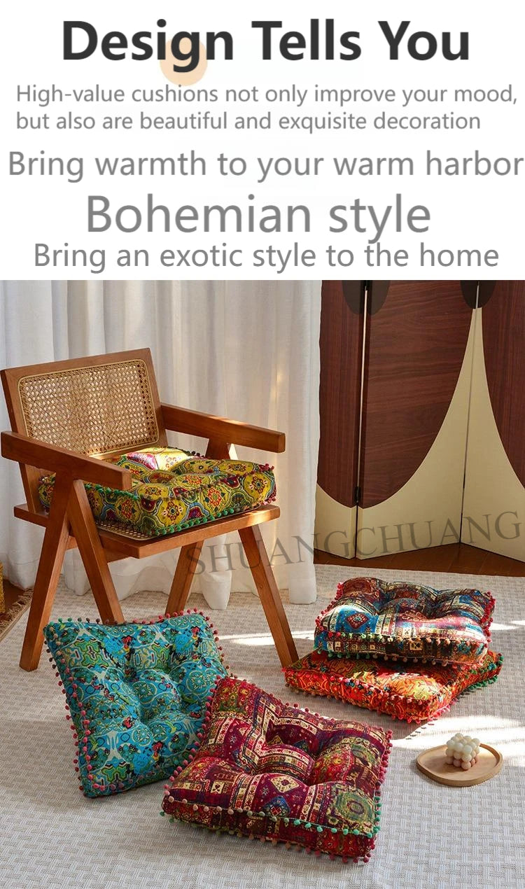 1pc 40x40cm Thick Soft and Comfortable Moroccan Chair Cushion /meditation Pad-suitable for Living Rooms Bedrooms,dining Rooms