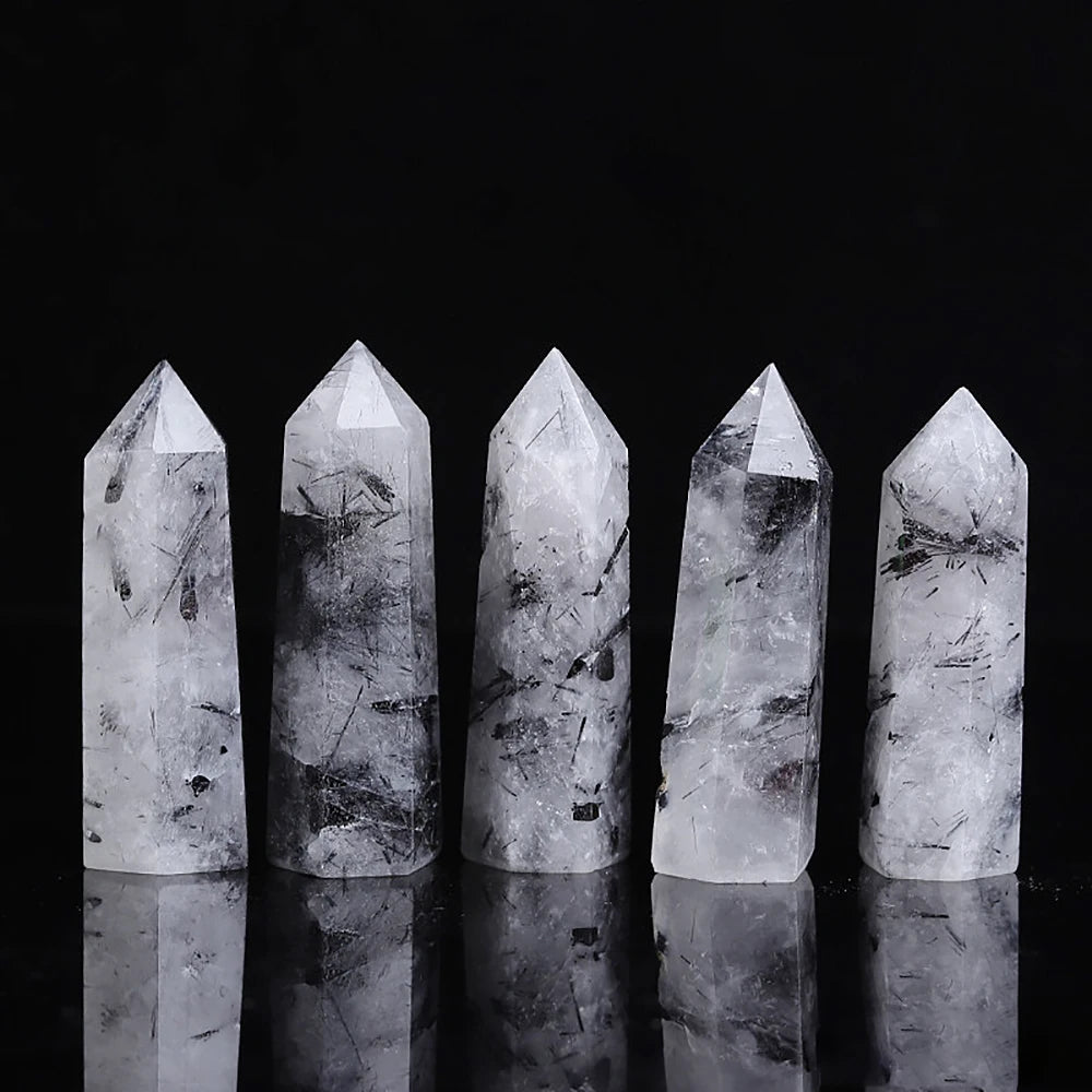 Natural Stone and Crystals Point Wand Witchcraft Rose Quartz Amethyst Home Decor Mineral Reiki Healing Stones Crafts Room Decor
