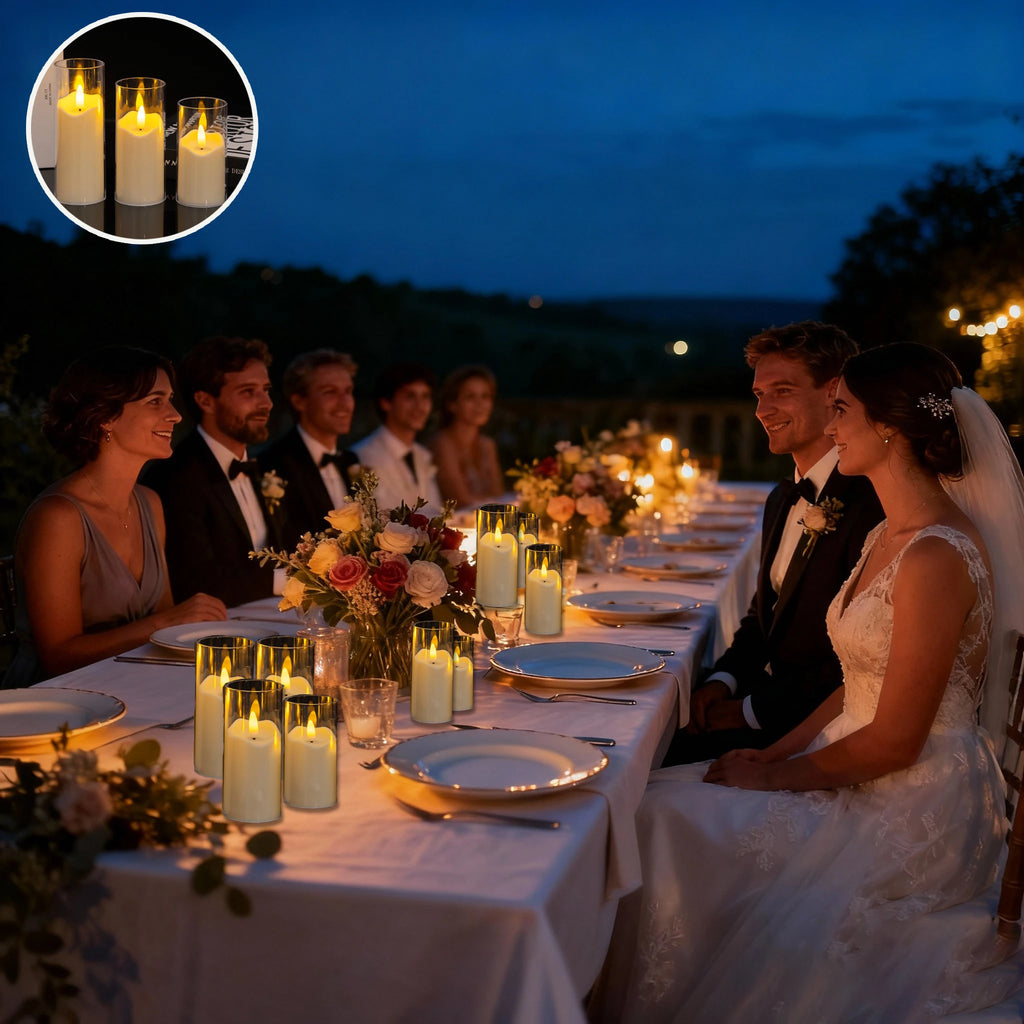 6-180PCS  Led Flameless Artificial Candles Acrylic Cup Led Candles Battery Operated Candle for Wedding Concert Activities Decor