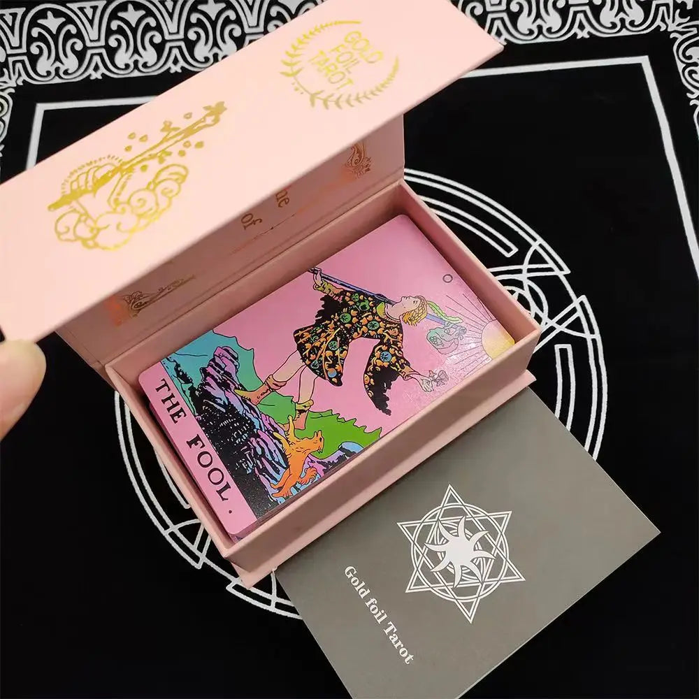 New Plastic Rider Waite Tarot Hot Stamping Gold Foil Tarot Exquisite Board Game Divination Cards For Collection