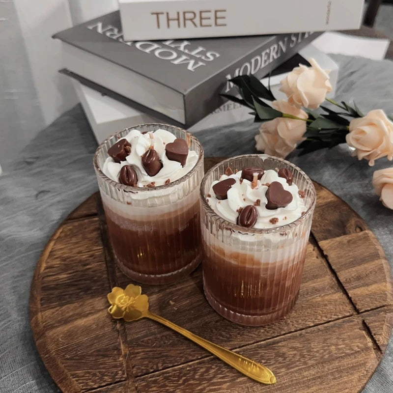 Iced Coffee Scented Candle Summer Inspired Scented Candle with Whipped Cream Chocolate Look Cozy  Aromatherapy Home Decor