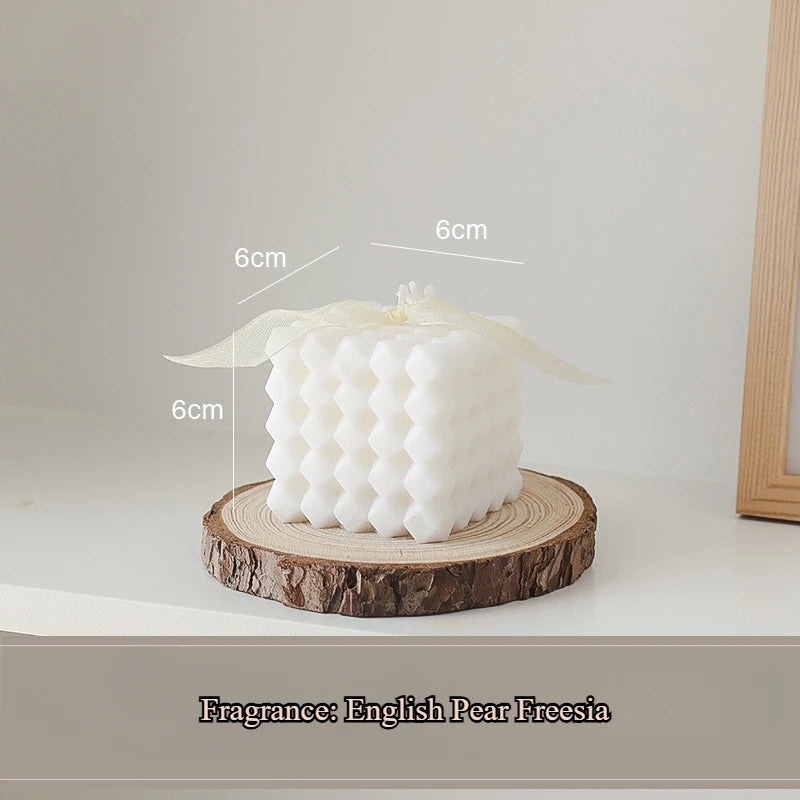 3D Bubble Cube Scented Candle Home Decoration Handmade Candles Wedding Birthday Candles Room Decor Props for Photos  Ins Style