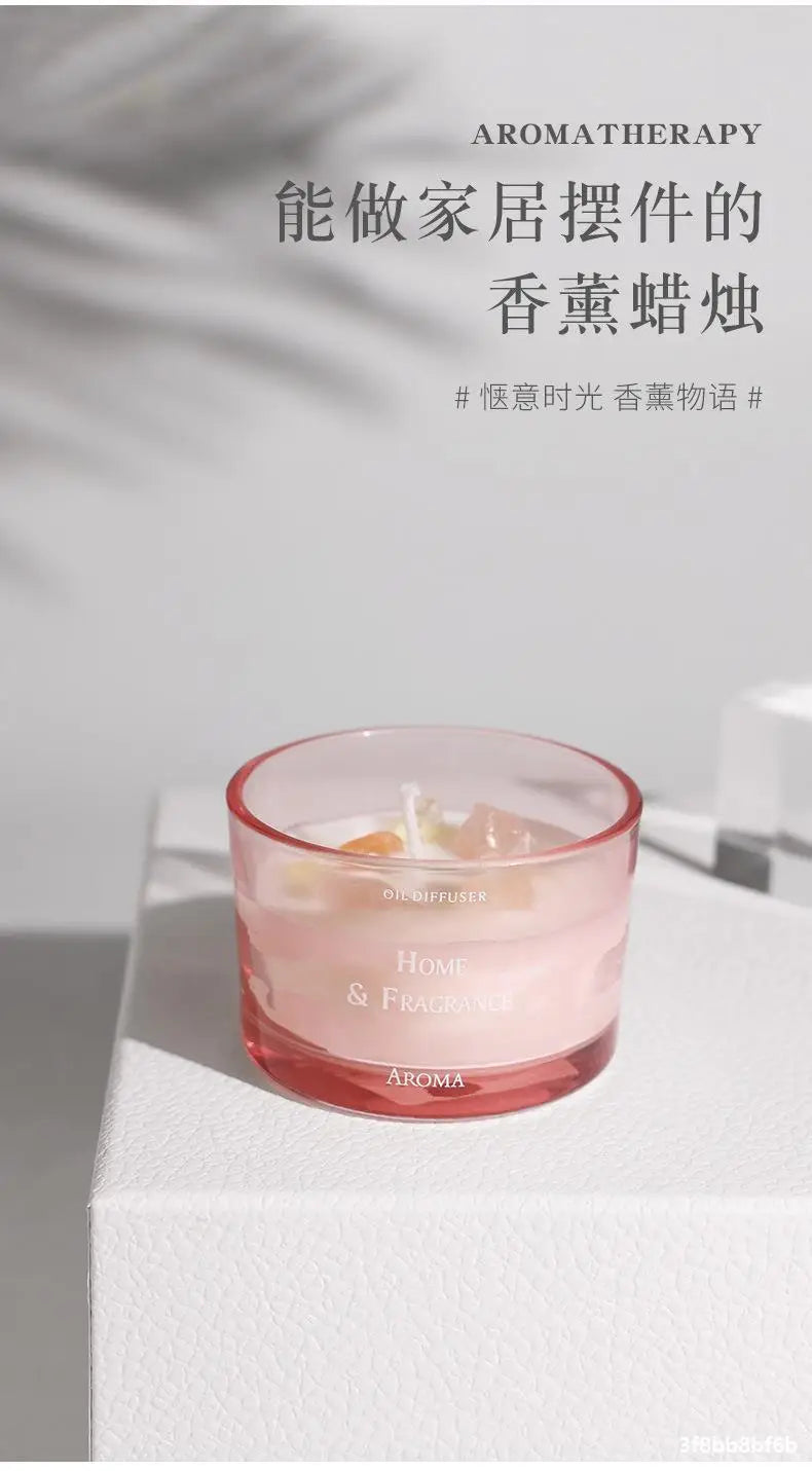 Handcrafted Crystal Scented Candles,  Light-scented Transparent Glass Cup Jar Candles, Festival And Birthday Gifts As Souvenirs