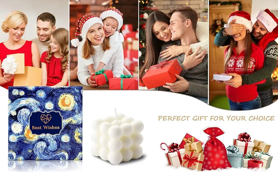 3D Bubble Cube Scented Candle Home Decoration Handmade Candles Wedding Birthday Candles Room Decor Props for Photos  Ins Style