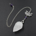 Natural Stone Pendant White Crystal Pendulums for Dowsing Divination Black Obsidian Tiger Eye Clear Quartz OM Pendulos x229