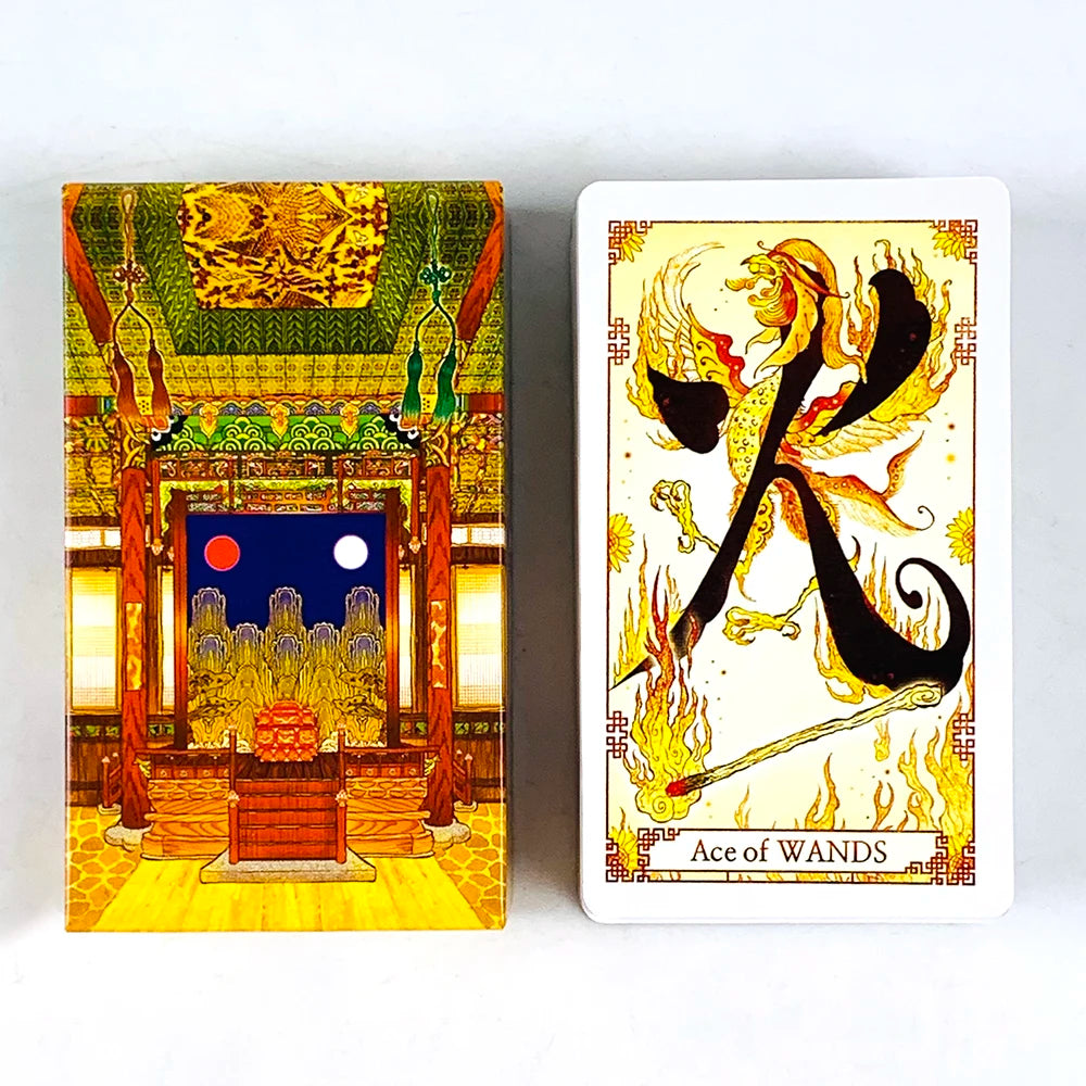 Retro Tarot Cards A 78PCS Chinese-style Tarot Deck Classic Design For Beginners & Pros, Divination, Meditation Party Game