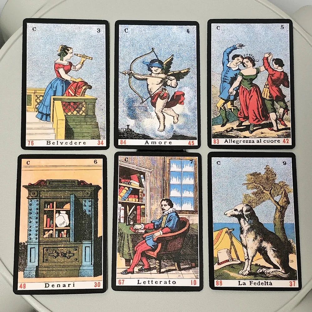 52 Pcs Oracle Sibyl Cards 9*6cm Every Day Oracle Deck Sibilla Italian Deck For Party Game, Birthday Gift