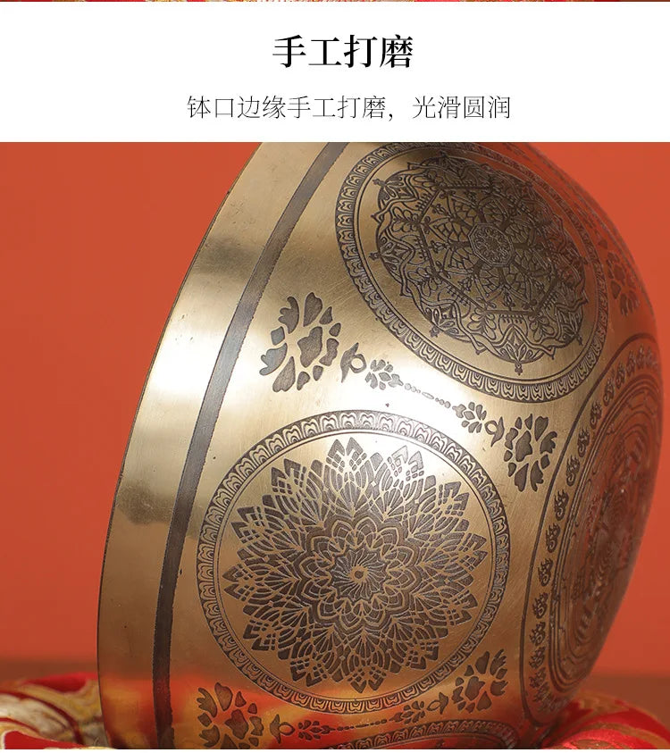 Nepal Handmade Tibetan Bowl Yoga Sound Healing Brass Tibetan Singing Bowls Professional Meditation Bowl Instruments Mindfulness