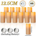 180-9Pcs Artificial Candles LED Flameless Candles for Wedding Led Candle Pillar Candles Flickering Candle for Decorative Concert