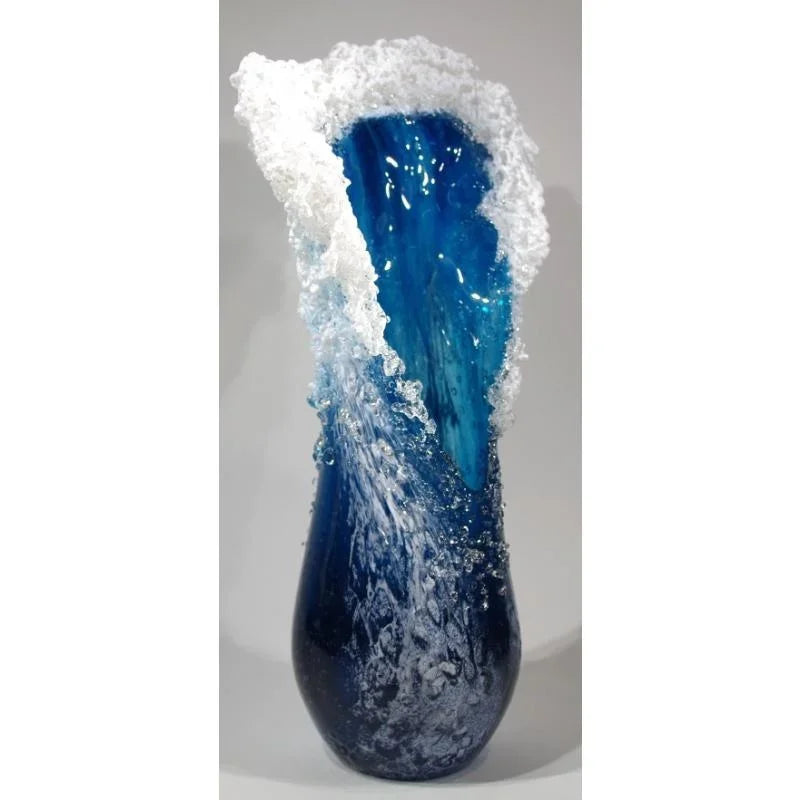 2025 New Wave Vase Handmade Artwork Modern Minimalist Ocean Blue Home Decoration