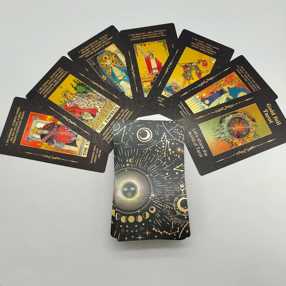 New Plastic Rider Waite Tarot Hot Stamping Gold Foil Tarot Exquisite Board Game Divination Cards For Collection