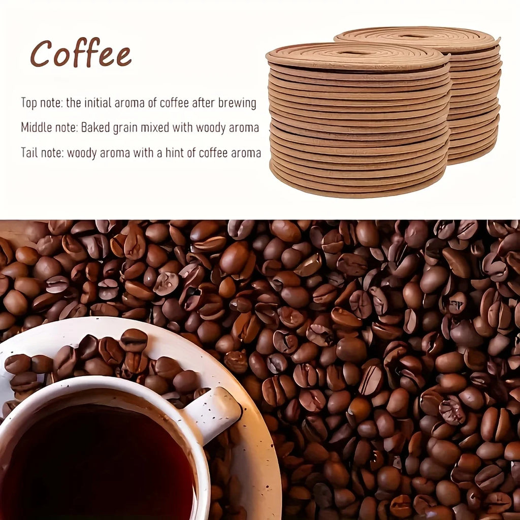 High-Quality Coffee Coil Incense, Premium Scented Home Fragrance with a Stand, Suitable for Yoga, Meditation, And Home Air Purif