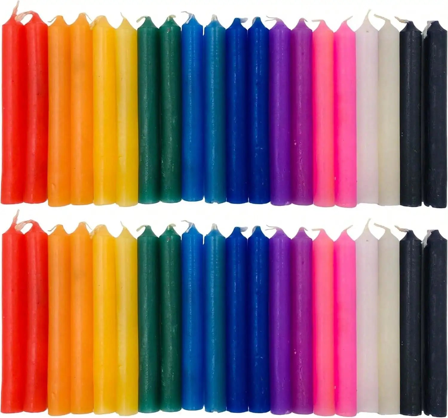 Alternative Imagination 20-Pack 4" Unscented Colored Taper Candles for Altar & Decor