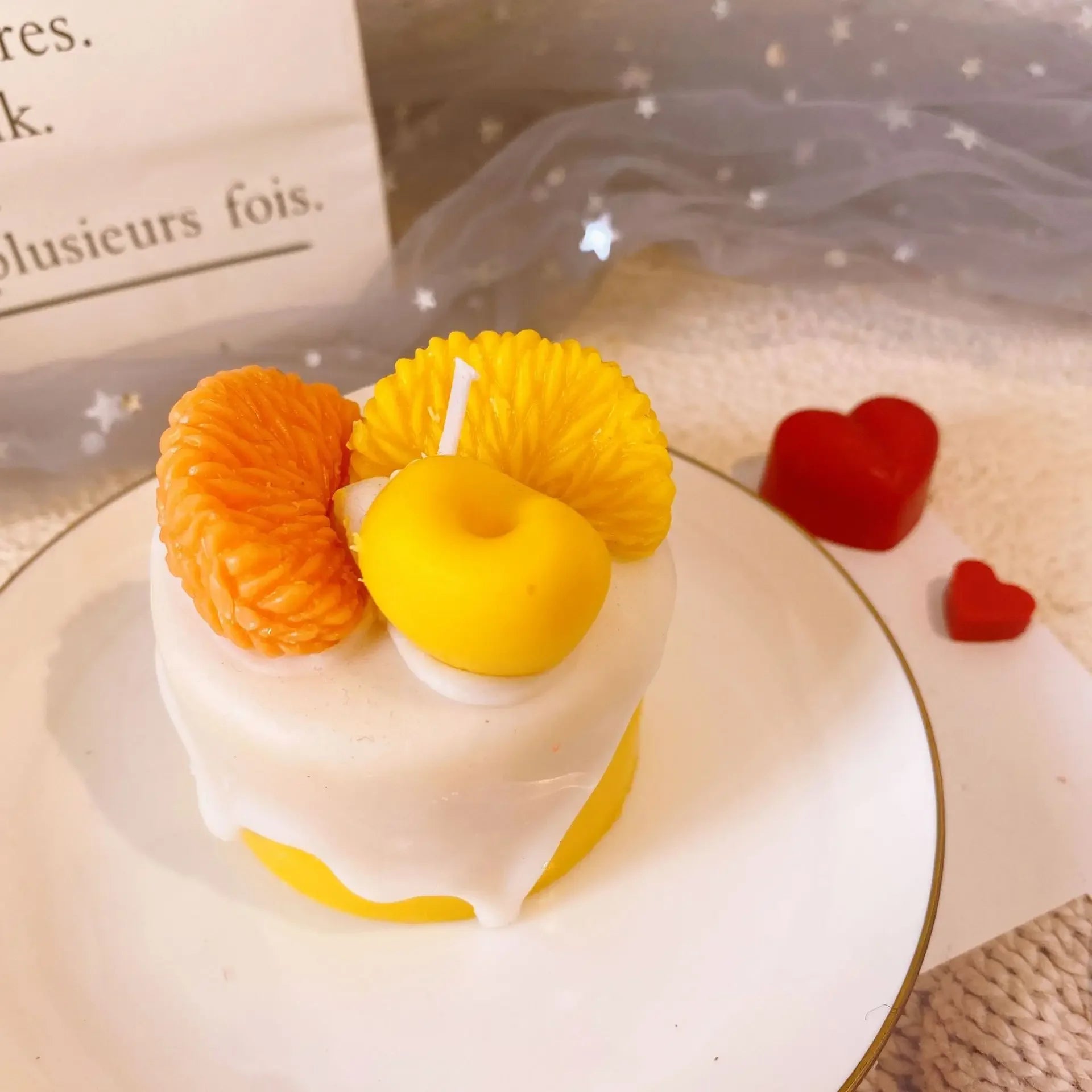 Simulated cream cake candles Strawberry chocolate cherry macaron scented candle lovely birthday gift velas navideñas decorativas