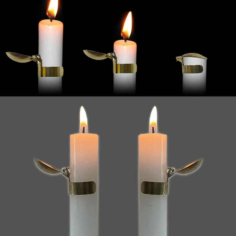 Automatic Extinguisher Candle Wick Trimmer Taper Candle Snuffer Tools Care Kit Silver and Gold Color
