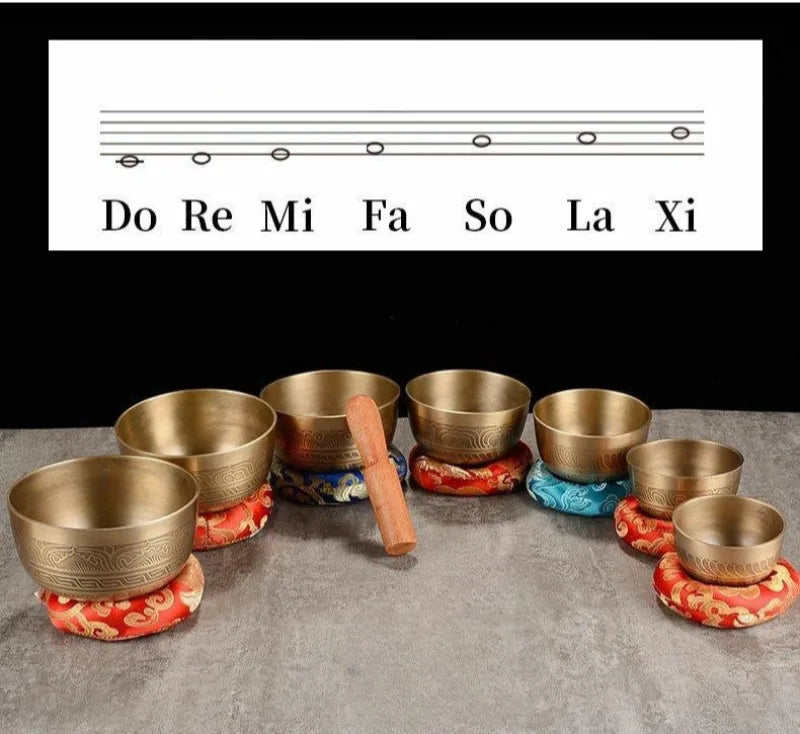 Nepal Singing Bowl Handmade Tibetan Bowls 7 Chakras Original Sound Healing Meditation Massage Yoga Accessories Set Decorative