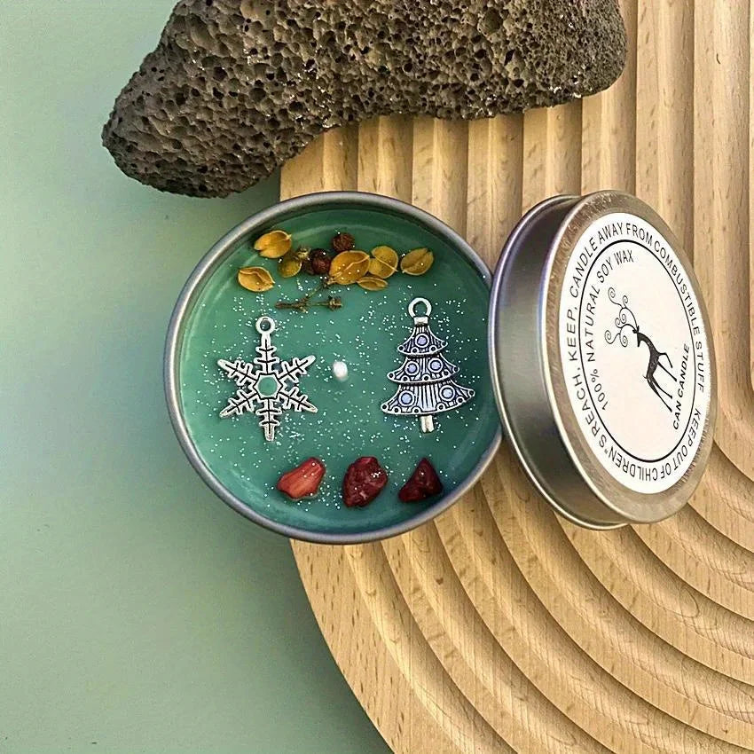 Crystal Dried Flower Scented Candles Atique Copper Accessories Aromatherapy Silver Tin Can Candles Handmade Candles