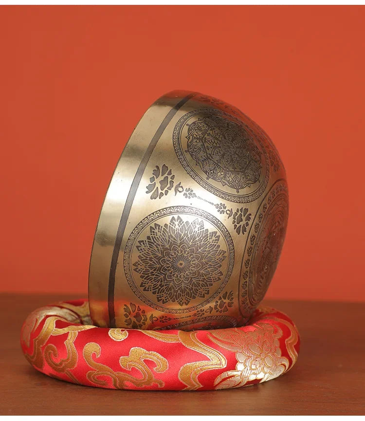 Nepal Handmade Tibetan Bowl Yoga Sound Healing Brass Tibetan Singing Bowls Professional Meditation Bowl Instruments Mindfulness