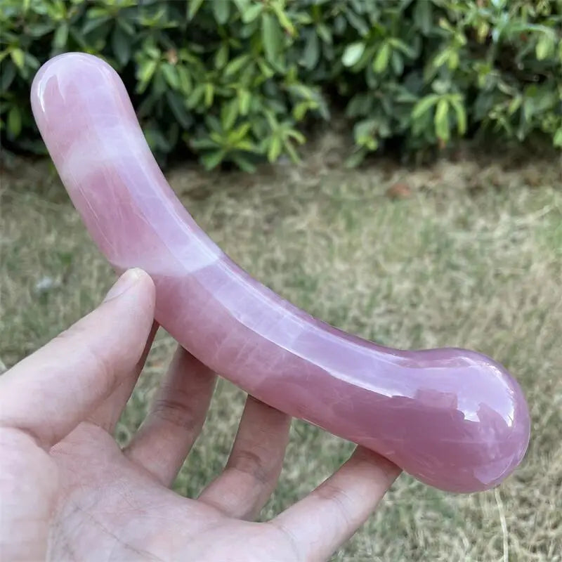 18cm Natural Rose Quartz Crystal Large Massage Penis Wand Gemstone Yoni for Women Health Smooth Polished Gifts