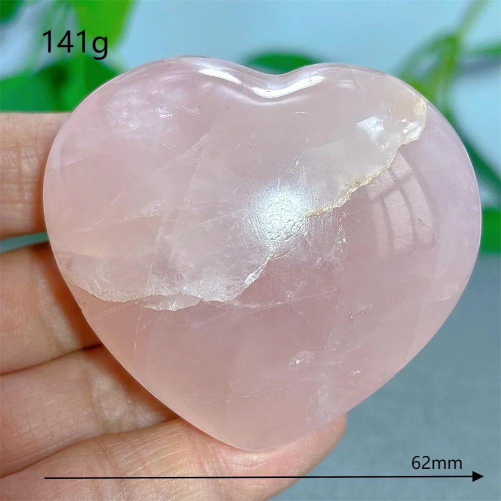 Rose Quartz Heart Crystal Natural Stone Quartz Stone Minerals Home Decoration Reiki Craft Gifts Energy Healing Luck Love