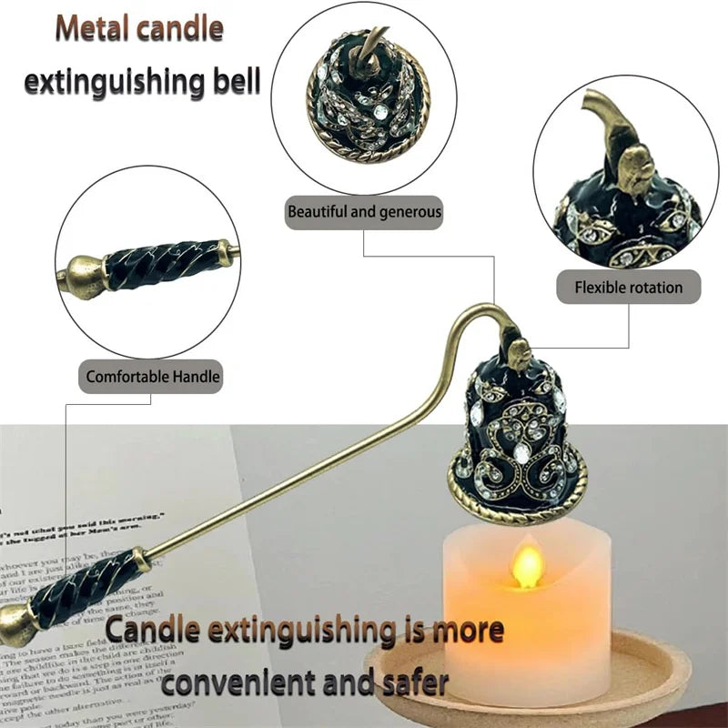 Elegant Candle Snuffer Candle Extinguisher Long Handle Candle Accessory Metal Wick Flame Snuffer Wick Snuffer Home Decor Gift