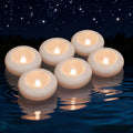 Waterproof Flameless Floating Tealights 120+Hour Warm White Battery Flickering LED Tea Lights Candles Wedding Party Pool & SPA