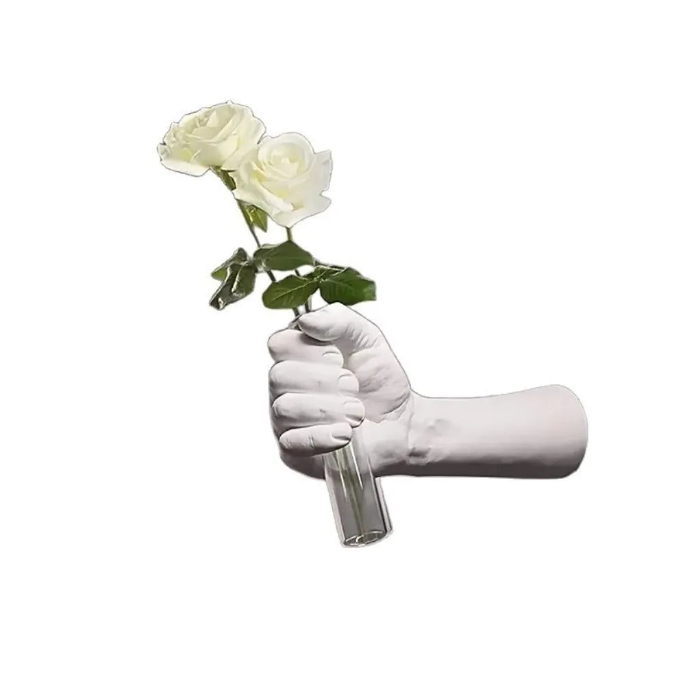Simulations Hand Flower Wall Vase Decorative Flowers Resin Wall Mounted Vase Vase Art Handmade Decorative Vases Home