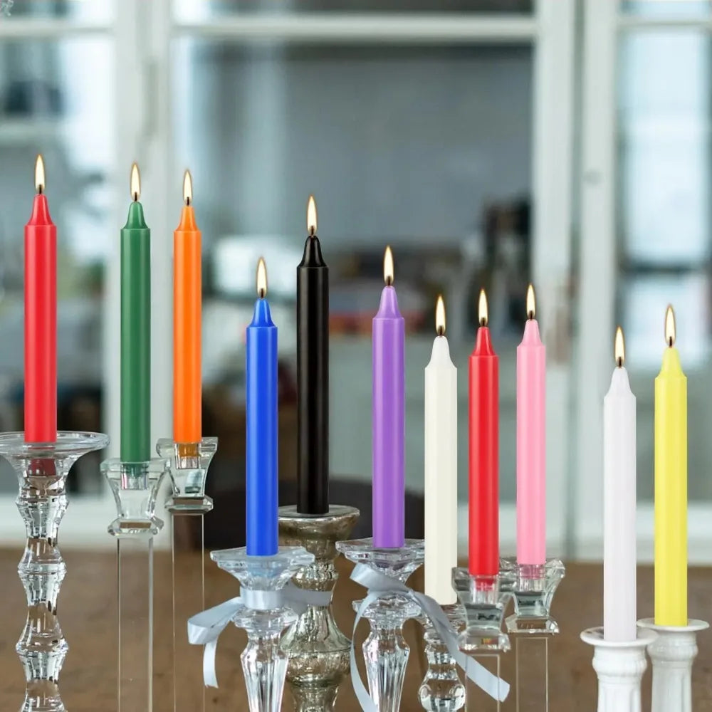 Premium Colorful Mini Taper Candles 20pcs 4 Inches Tall Unscented Suitable for Ceremonies Prayers Birthdays Meditation Altars