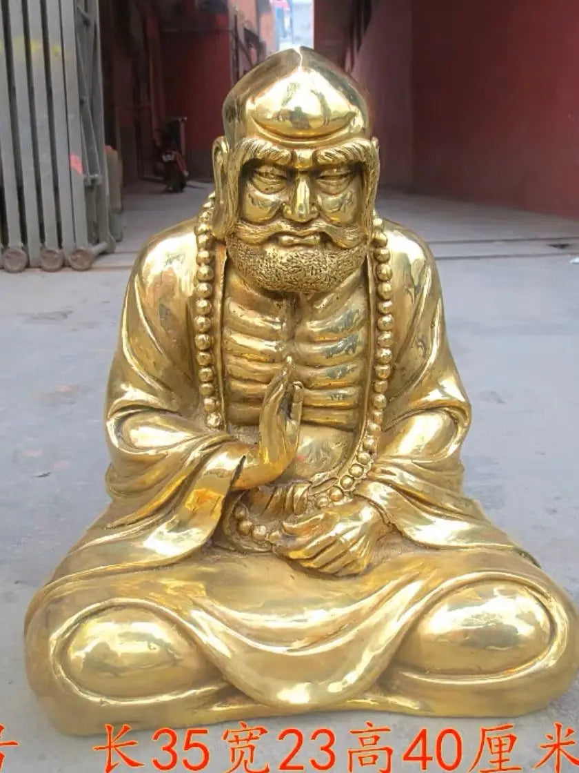 40cm large Buddhism Taoism Zen Tao Dharma Bodhidharma buddha God COPPER Sculpture statue HOME temple protection 50% OFF