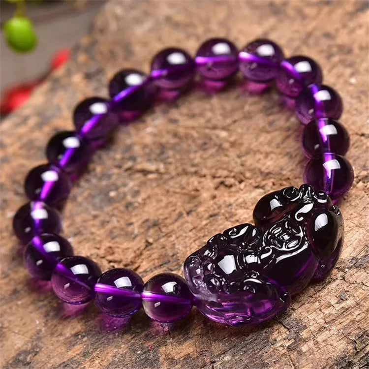 Super Natural Ice Transparent Amethyst Bracelet Beads Men Aid Academic Business Bracelets String Jewelr Accessories