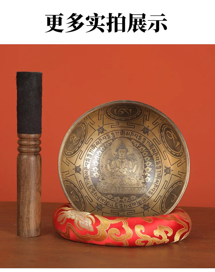 Nepal Handmade Tibetan Bowl Yoga Sound Healing Brass Tibetan Singing Bowls Professional Meditation Bowl Instruments Mindfulness