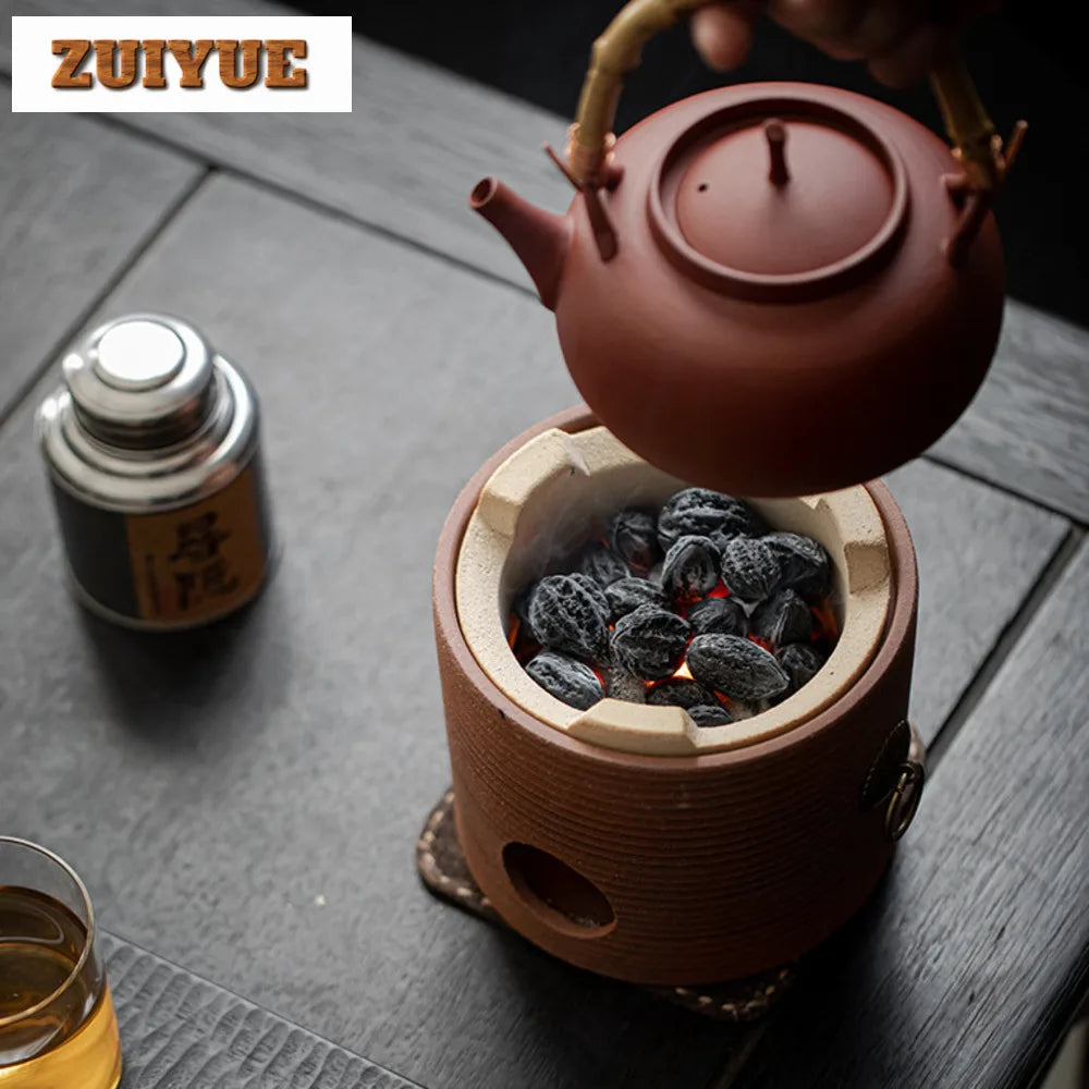 570ml Handmade Stoneware Tea Making Set Japanese Tea Stove Teapot Heating Base Household Teapot Warmer Kettle Stand Tea Ceremony