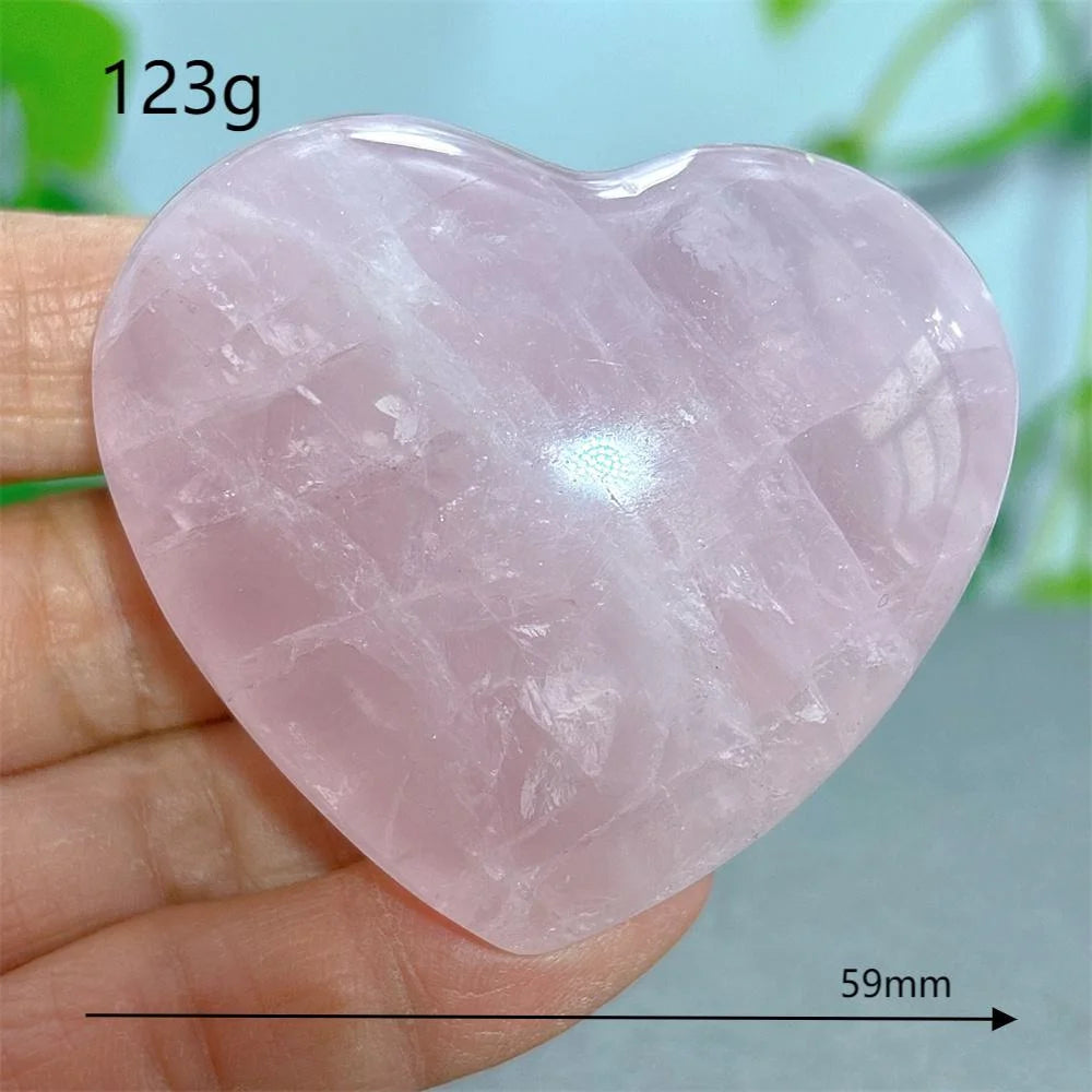 Rose Quartz Heart Crystal Natural Stone Quartz Stone Minerals Home Decoration Reiki Craft Gifts Energy Healing Luck Love