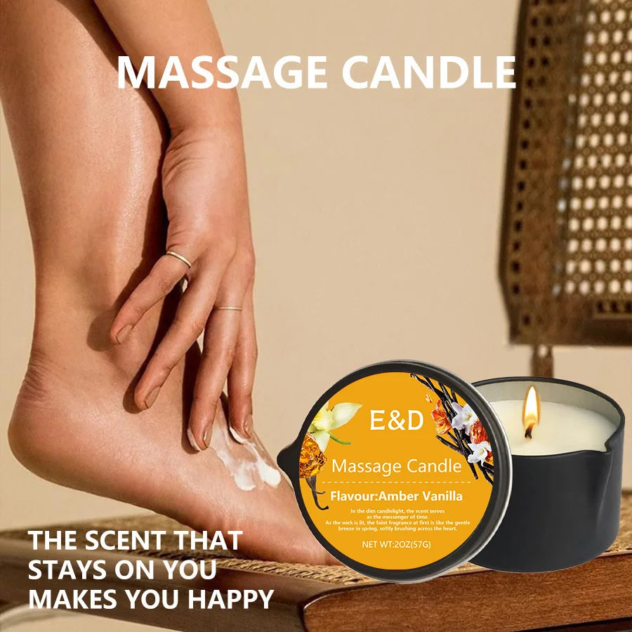 1PC Massage Oil Candles，luxury aromatherapy candles，for Stress Relief and SkinMoisturizing, SM Product Scented Candle Body Oil