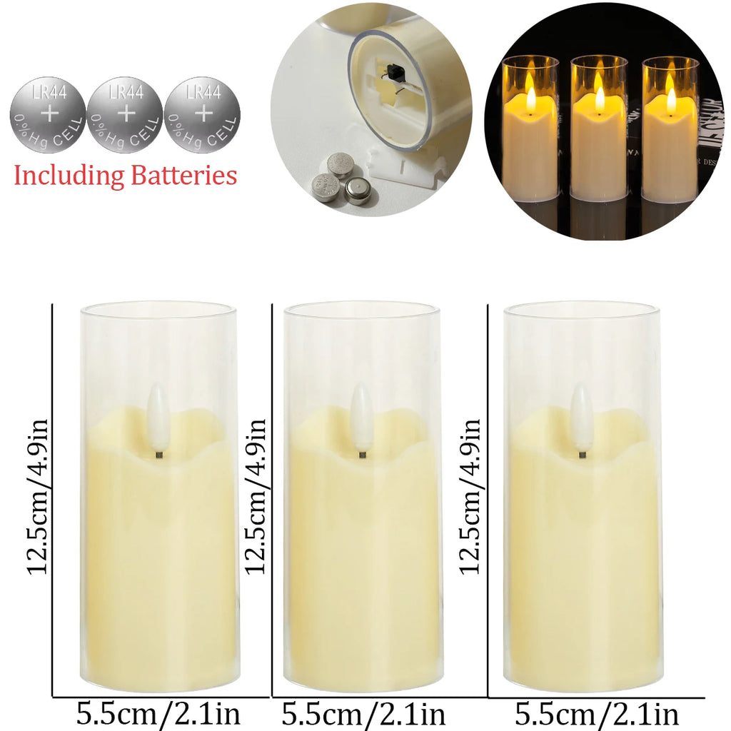 6-180PCS  Led Flameless Artificial Candles Acrylic Cup Led Candles Battery Operated Candle for Wedding Concert Activities Decor