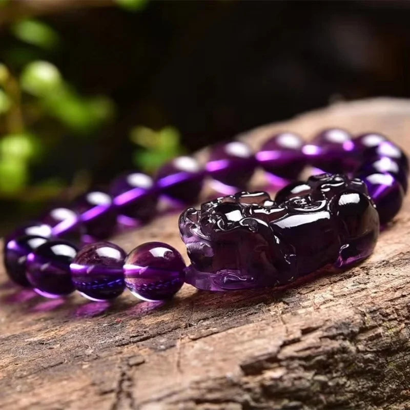 Super Natural Ice Transparent Amethyst Bracelet Beads Men Aid Academic Business Bracelets String Jewelr Accessories