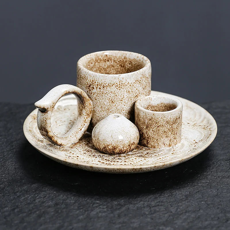 4 in 1 Incense Burner, Sage Palo Santo Holder, Incense Stick Holder Candles Holder Ceramic Censer for Meditation Living Room
