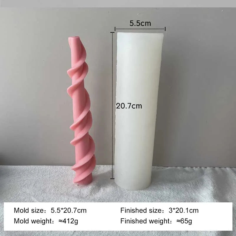 Geometric Long Rod Candle Mold Handmade Aroma Candle Silicone Molds Twist Spiral Long Pole Candle Making Supplies