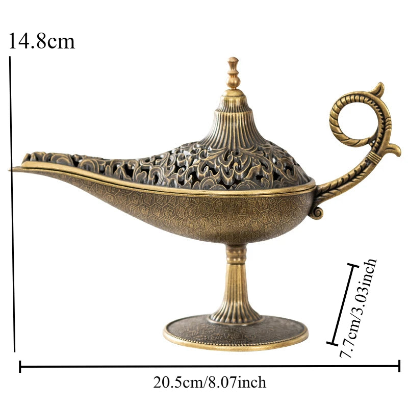 Aladdin Genie Lamp Incense Burner Made of Alloy Material Ideal for Tea Ceremony Decoration and Incense Use