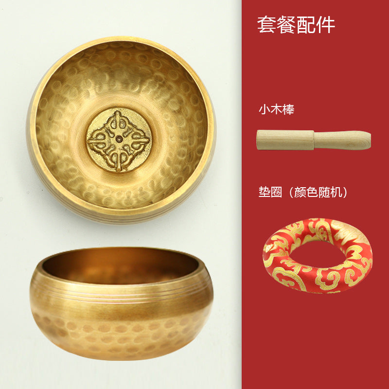 Nepalese Tibet Buddhist Sound Bowl Yoga Meditation Chanting Singing Bowl Brass Chime Handicraft Sound Therapy Musical Instrument