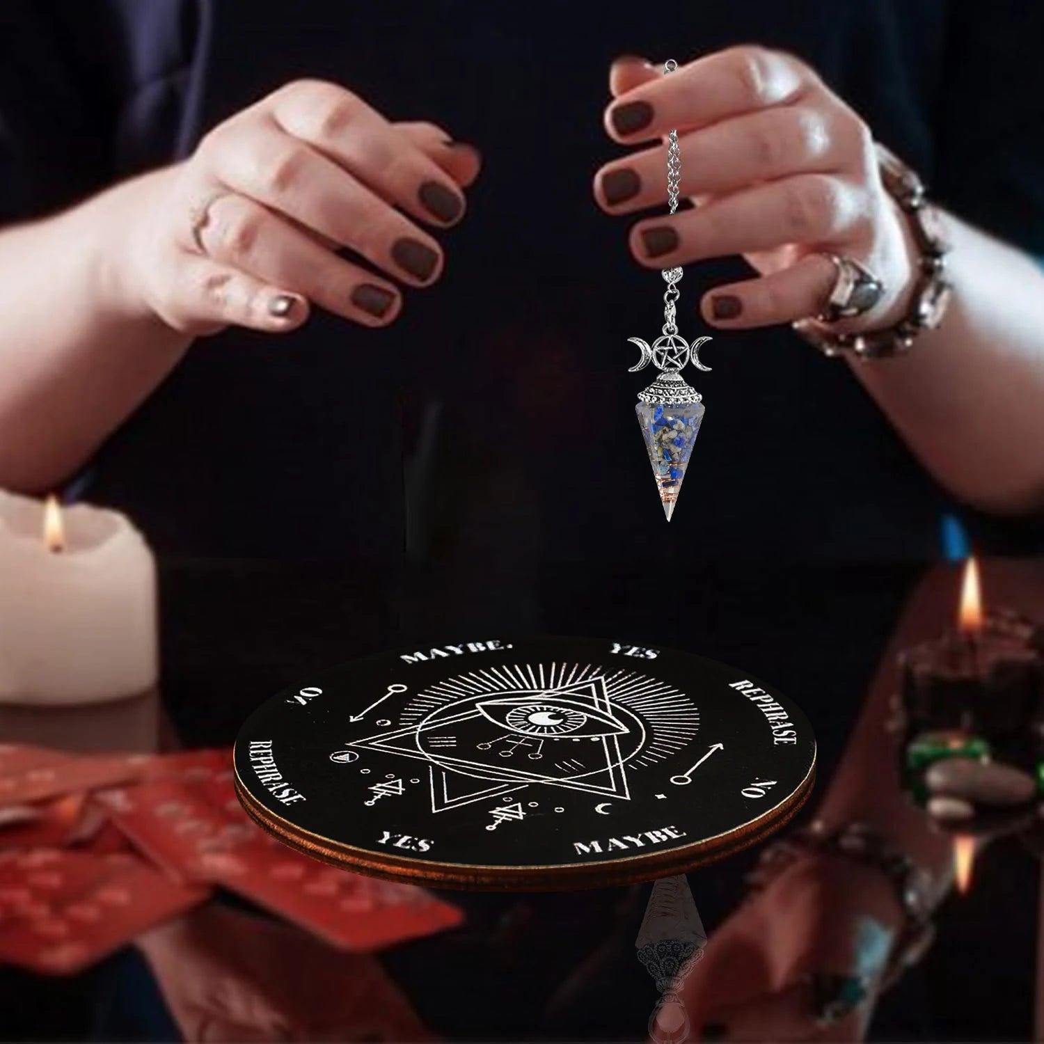 2pcs Spiritual Pendulum Divination Set Spiritual Pendulum+Divination Disk Spiritual Healing/Decision Divination Tool