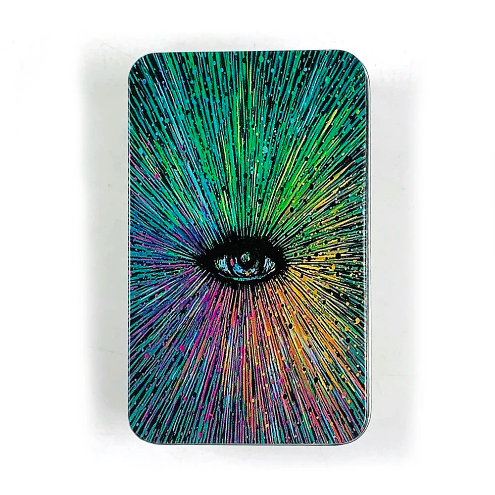 Metal Box Gilded Tarot Cards Deck With Paper Guidebook English Vision Divination Board Games,Family Gathering Board Playing Game