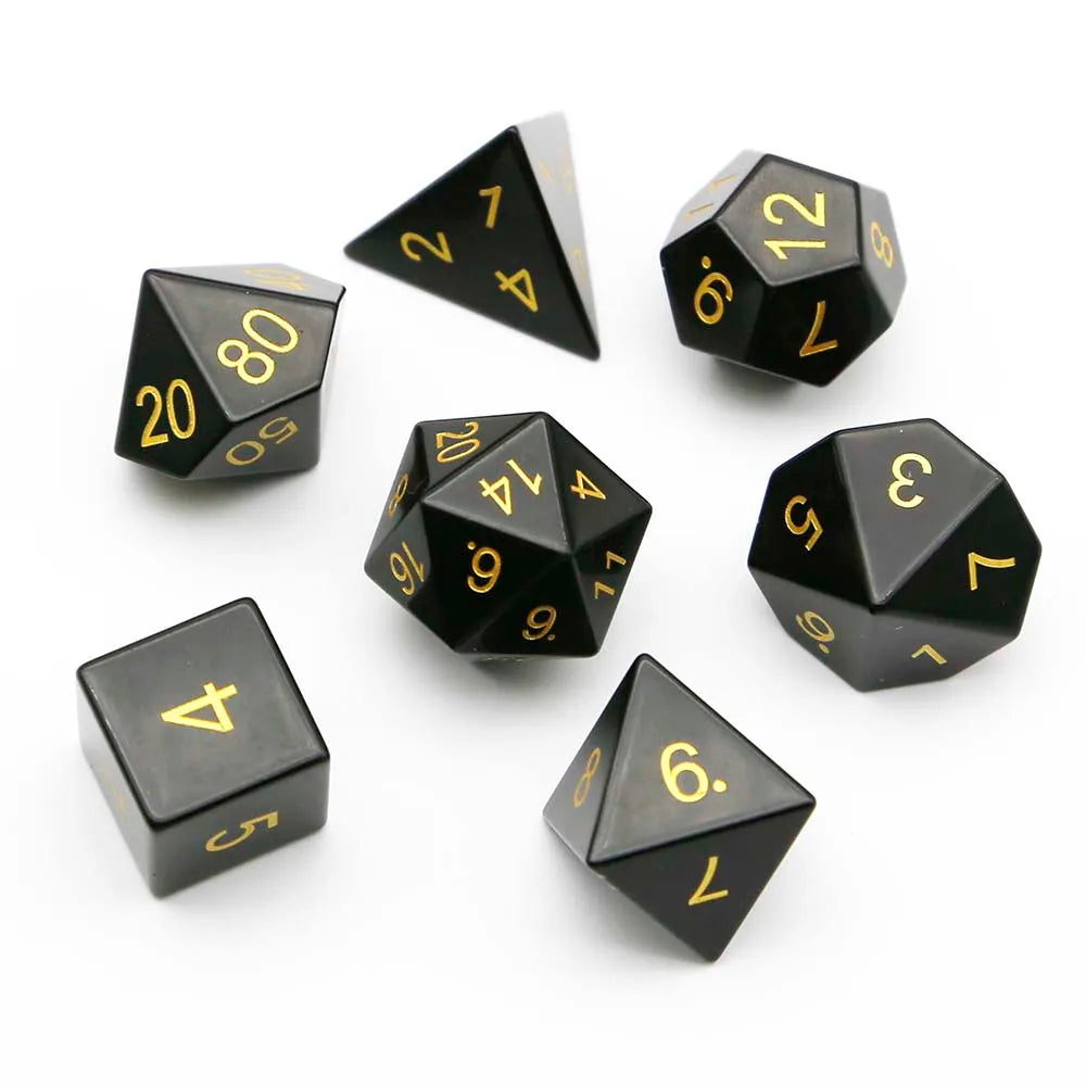 Fashion Natural Stone Hand Carved Polyhedral Dice Sets Healing Crystal Dungeon Dragons Table Board Roll Playing Games Craft Gift